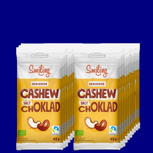 20 x Smiling Cashew Salt Choklad, 45 g