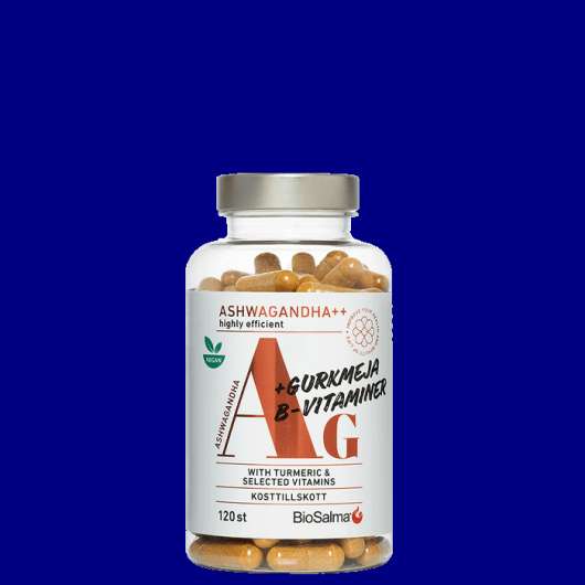 Ashwagandha + Gurkmeja B-vitaminer 120 kapslar