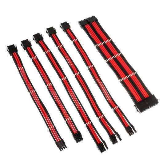 Kolink Core Adept Braided Cable Extension Kit – Black/Red