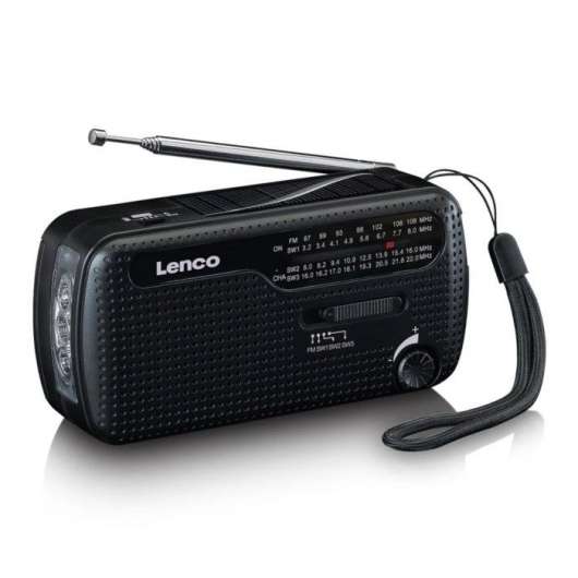 Lenco Dynamoradio med solcell och powerbank-funktion
