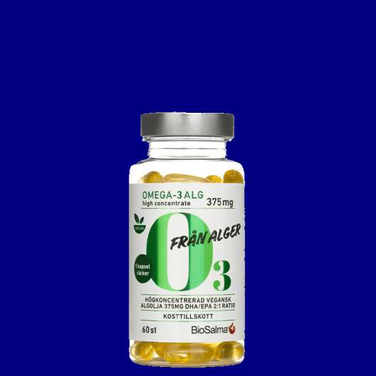 Omega-3 av Alg 375 mg DHA/EPA 60 kapslar