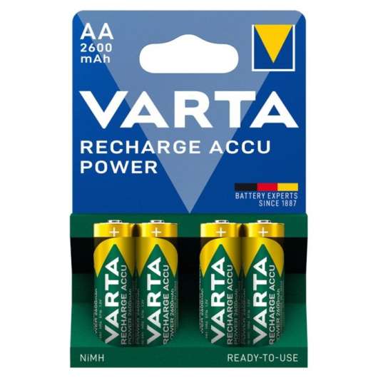 Varta Laddningsbara AA-batterier 2600 mAh 4-pack